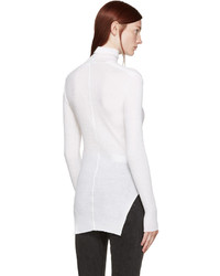 Pull à col roulé blanc Helmut Lang