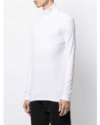 Pull à col roulé blanc Raf Simons