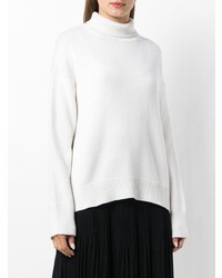 Pull à col roulé blanc Sminfinity