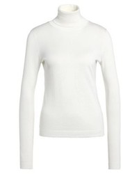 Pull à col roulé blanc Hugo Boss