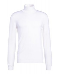 Pull à col roulé blanc