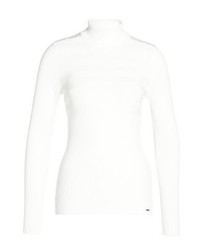 Pull à col roulé blanc Morgan