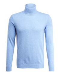 Pull à col roulé bleu clair Benetton