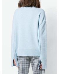 Pull à col roulé bleu clair MRZ