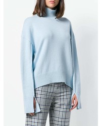 Pull à col roulé bleu clair MRZ