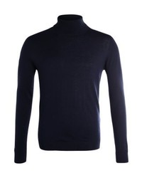 Pull à col roulé bleu marine Benetton