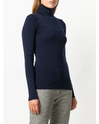 Pull à col roulé bleu marine Odeeh