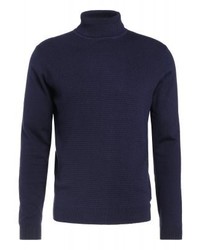 Pull à col roulé bleu marine LAGERFELD