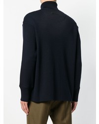 Pull à col roulé bleu marine Jil Sander