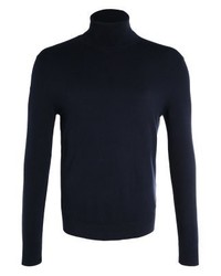 Pull à col roulé bleu marine Sisley
