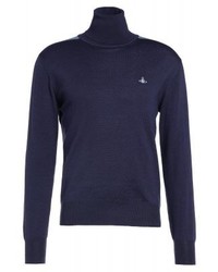 Pull à col roulé bleu marine Vivienne Westwood