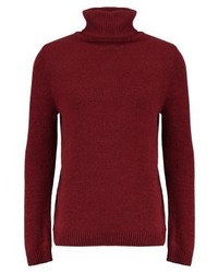 Pull à col roulé bordeaux River Island