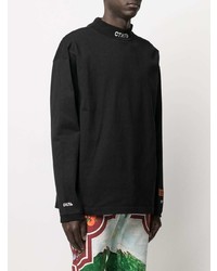 Pull à col roulé brodé noir Heron Preston