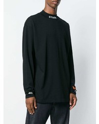 Pull à col roulé brodé noir Heron Preston