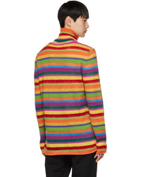 Pull à col roulé en laine à rayures horizontales multicolore Marni