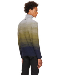 Pull à col roulé en laine à rayures horizontales multicolore Herno