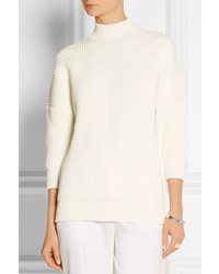 Pull à col roulé en laine blanc Victoria Beckham