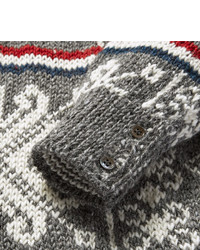 Pull à col roulé en laine en jacquard gris Thom Browne