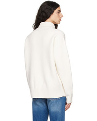 Pull à col roulé en laine en tricot beige AMI Alexandre Mattiussi