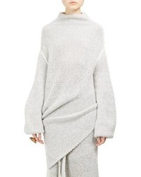 Pull à col roulé en laine en tricot blanc