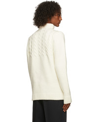 Pull à col roulé en laine en tricot blanc Maison Margiela