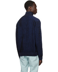 Pull à col roulé en laine en tricot bleu marine Ps By Paul Smith