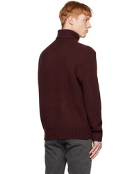 Pull à col roulé en laine en tricot bordeaux Polo Ralph Lauren