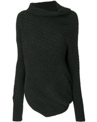 Pull à col roulé en laine en tricot gris foncé Stella McCartney