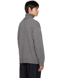 Pull à col roulé en laine en tricot gris A.P.C.