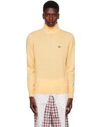 Pull à col roulé en laine en tricot jaune Vivienne Westwood