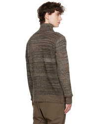 Pull à col roulé en laine en tricot marron Barena