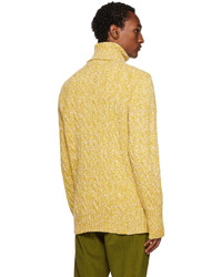 Pull à col roulé en laine en tricot moutarde Erdem