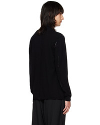 Pull à col roulé en laine en tricot noir Isabel Benenato