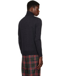 Pull à col roulé en laine en tricot noir Vivienne Westwood