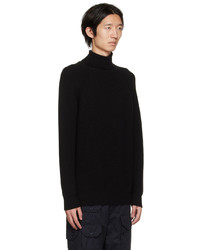 Pull à col roulé en laine en tricot noir Engineered Garments
