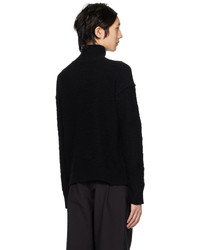 Pull à col roulé en laine en tricot noir Isabel Benenato