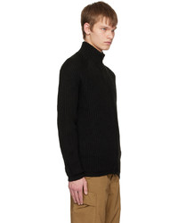 Pull à col roulé en laine en tricot noir C.P. Company