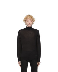 Pull à col roulé en laine en tricot noir Givenchy