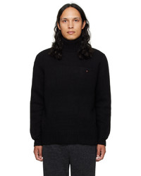 Pull à col roulé en laine en tricot noir Polo Ralph Lauren