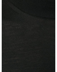 Pull à col roulé en laine en tricot noir Z Zegna