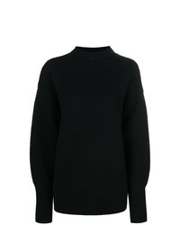 Pull à col roulé en laine en tricot noir Victoria Victoria Beckham
