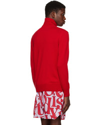 Pull à col roulé en laine en tricot rouge Vivienne Westwood