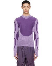 Pull à col roulé en laine en tricot violet Charlie Constantinou