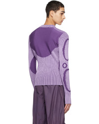 Pull à col roulé en laine en tricot violet Charlie Constantinou