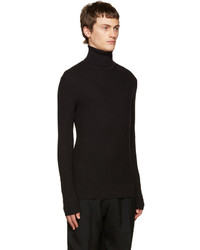 Pull à col roulé en laine noir Jil Sander