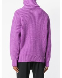 Pull à col roulé en laine violet clair Tom Ford
