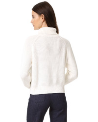 Pull à col roulé en tricot blanc