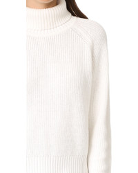 Pull à col roulé en tricot blanc