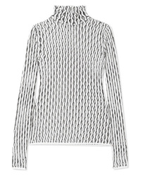 Pull à col roulé en tricot blanc Beaufille