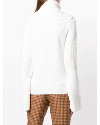 Pull à col roulé en tricot blanc Lanvin